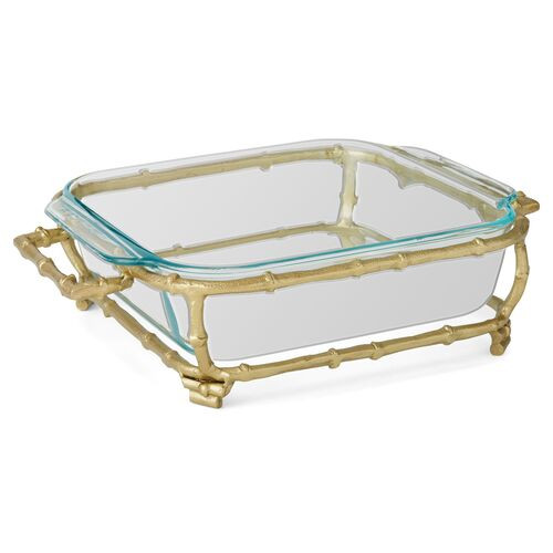 Larsen Square Casserole Holder, Gold | One Kings Lane