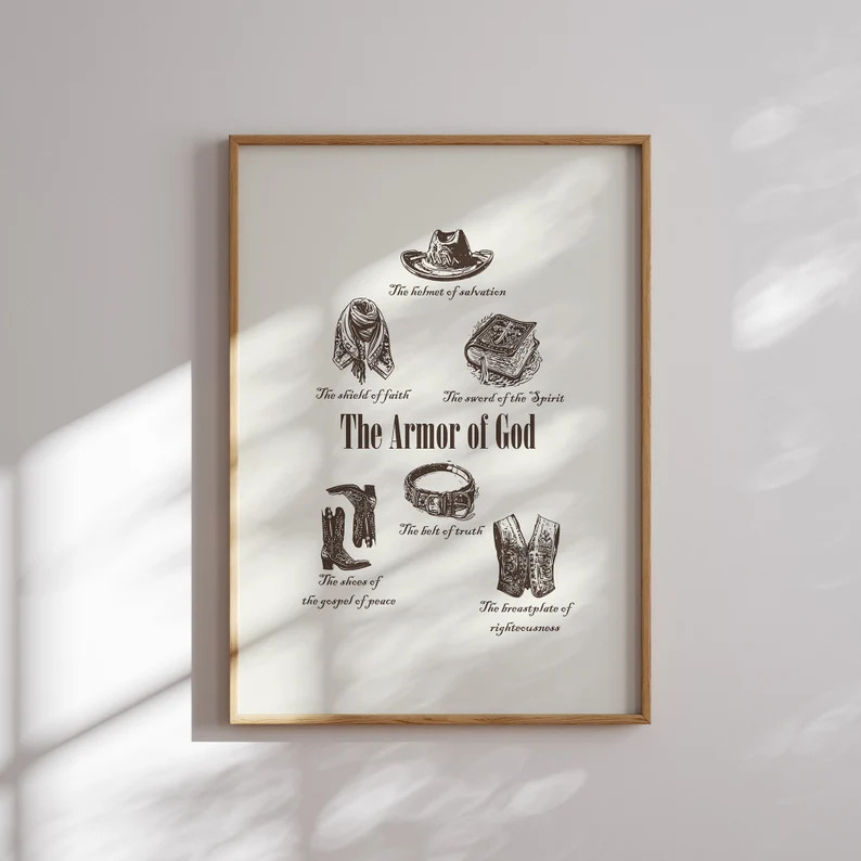 Vintage Western "Armor of God" Christian Wall Art (Digital Download) | Etsy (US)
