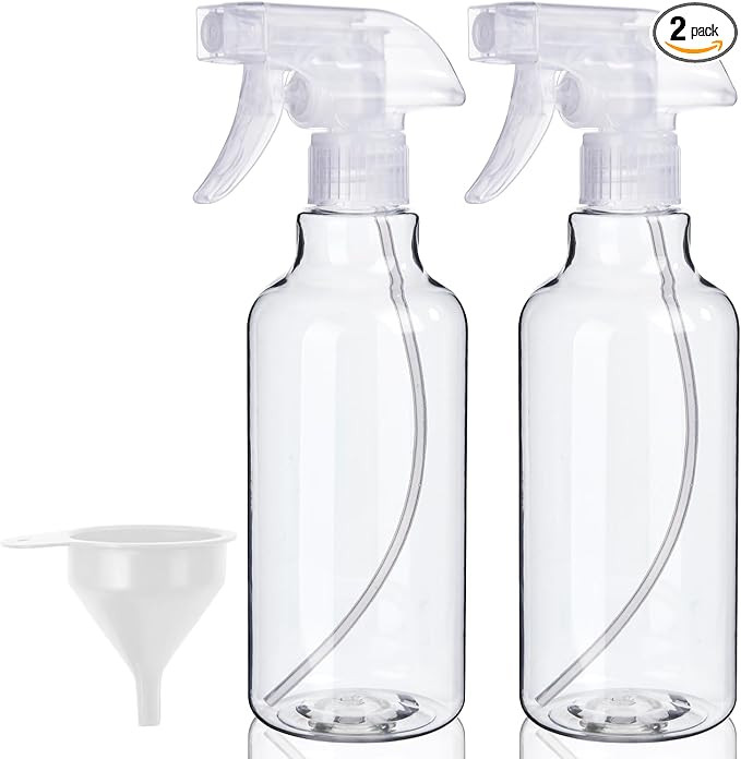 Plastic Spray Bottles, 2-Pack, 16.9 Oz, Mist & Stream, Heavy Duty Spraying, Empty Water Spray Bot... | Amazon (US)