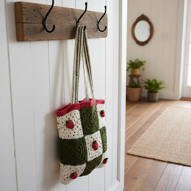Garden Strawberry Tote Bag | Antique Farm House