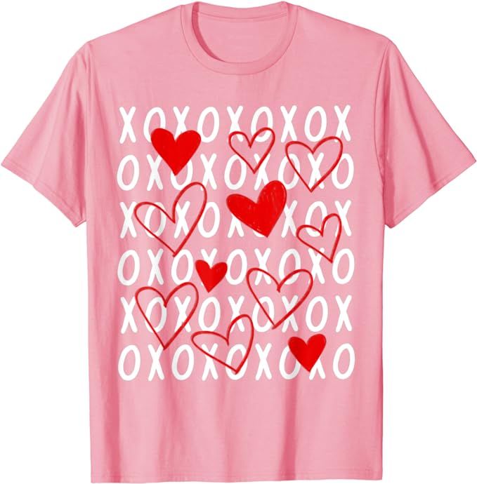 XOXO - Valentine's Day Design with Hearts T-Shirt | Amazon (US)