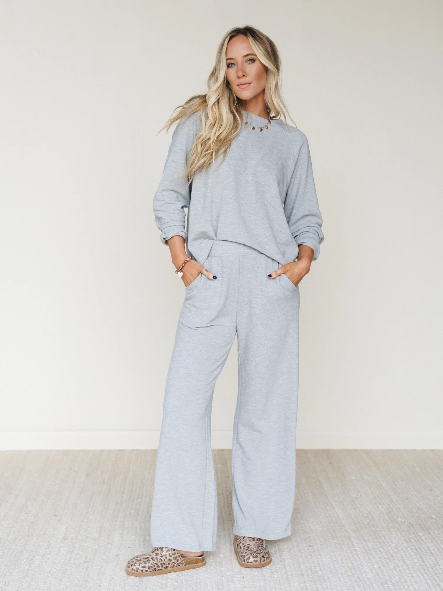 Here To Lounge Matching Set - Heather Gray | Three Bird Nest
