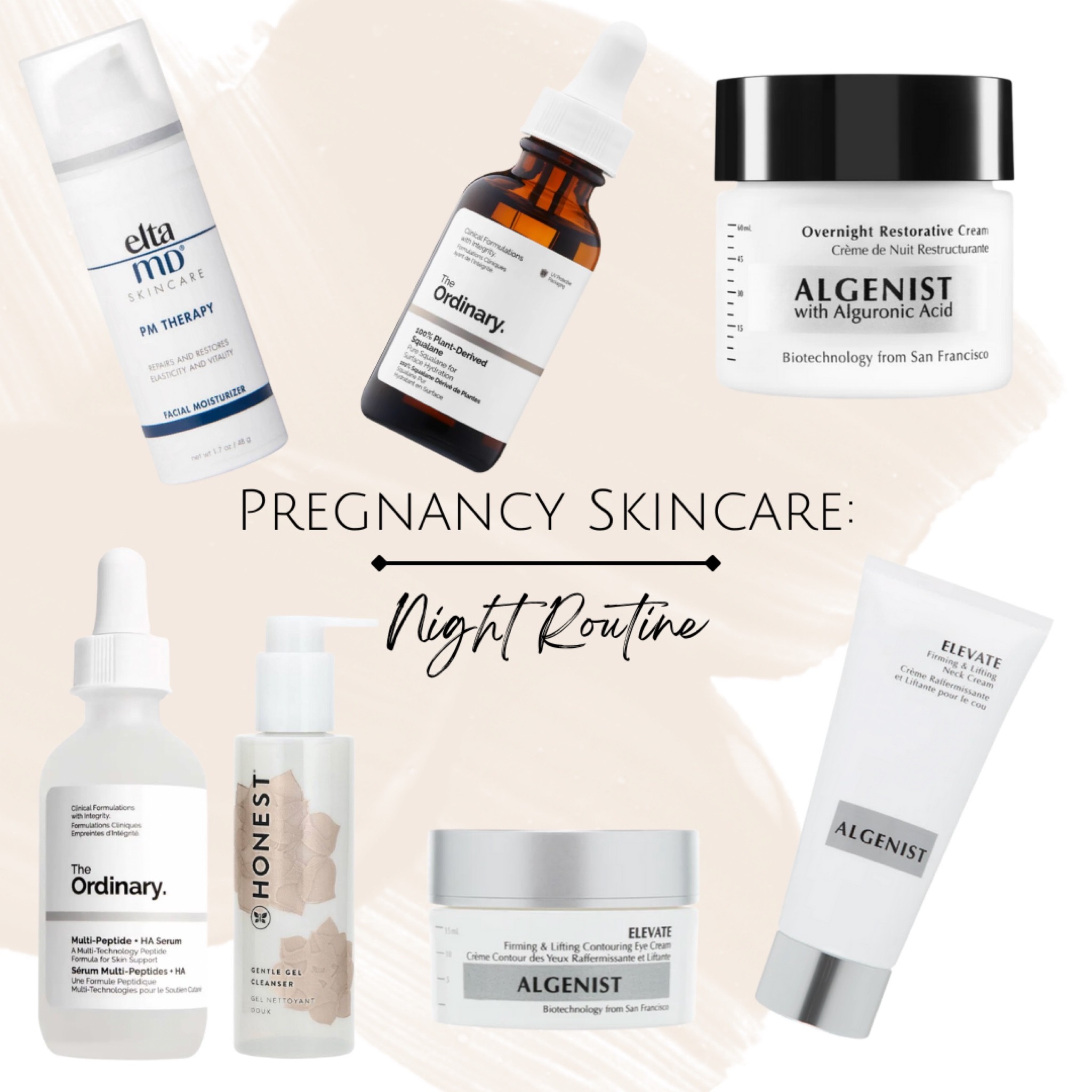 My favorite pregnancy safe skincare products that I use for my night routine. I alternate between both of The Ordinary serums. I’ll use the squalene one more often if my skin is particularly dry that week. These products have been great alternatives to the retinols and acids that I was accustomed to using before my pregnancy. I also alternate between the Elta MD and Algenist moisturizer. If I feel like I need a thicker, heavier moisturizer, I’ll use the Algenist one. It just depends on how thirsty your skin is!  #algenist #pregnancyskincare #pregnancysafe #beautyroutine #nightlyskincare #pregnancysafeskincare

#LTKbump #LTKunder50 #LTKbeauty