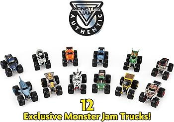 Monster Jam, Official 12-Pack of 1:64 Scale Die-Cast Monster Trucks for Boys and Girls, Kids Toys... | Amazon (US)