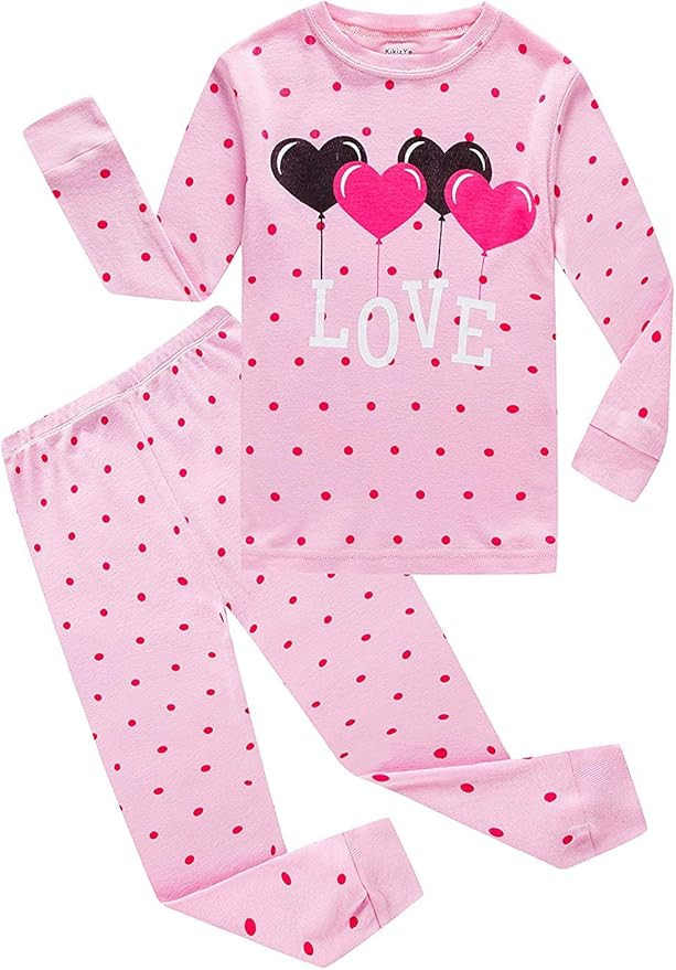 KikizYe Girls Pajamas Set Kids Long Sleeve PJs Cotton Jammies | Amazon (US)