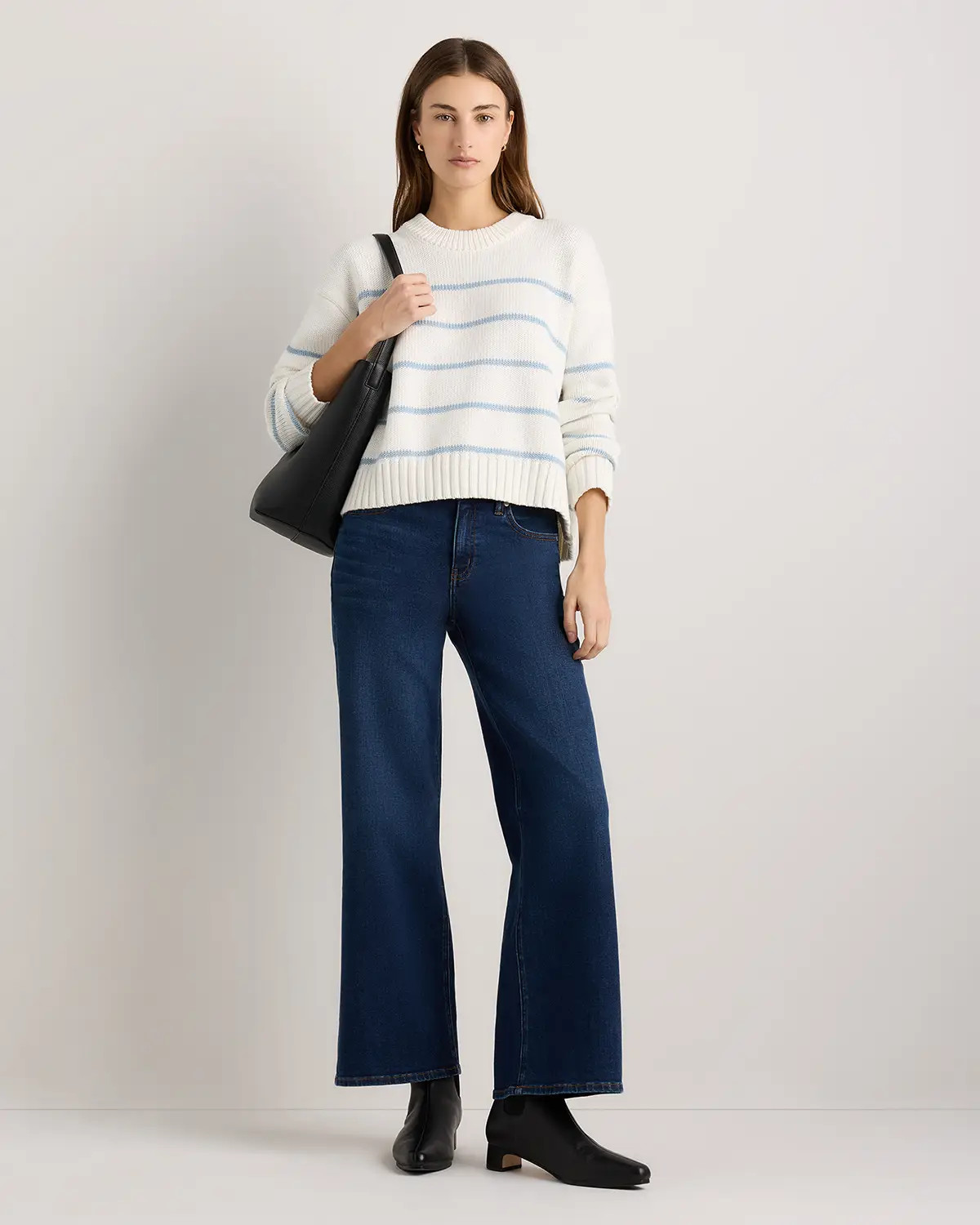 100% Organic Cotton Striped Crew Sweater | Quince