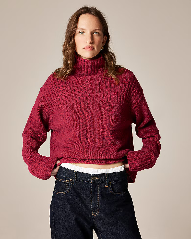 Ribbed turtleneck sweater in donegal wool blend | J. Crew US