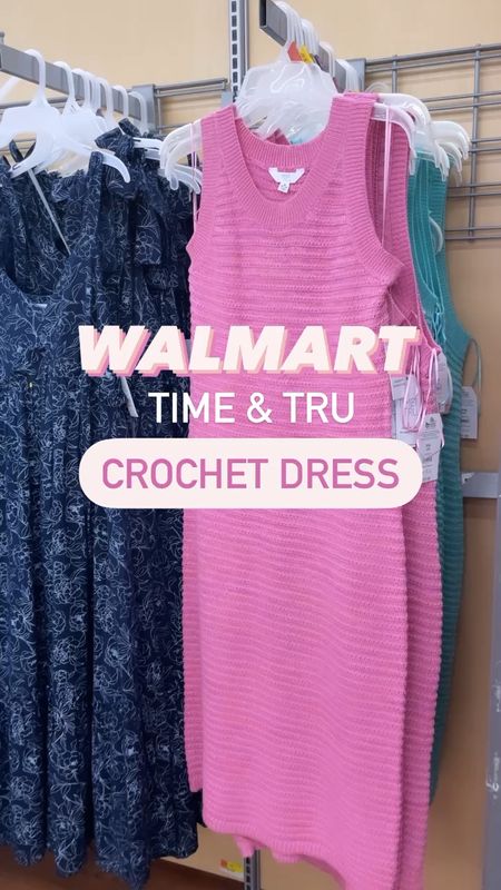 Crochet dress, time and tru, Walmart outfit, Walmart fashion, pink dress, midi dress, try on video 

#LTKunder50 #LTKFind #LTKSeasonal