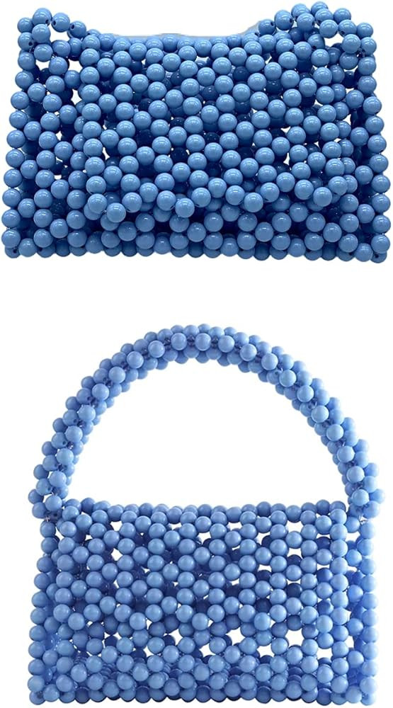 GOODLY Beaded Handbag Crystal Beaded Shoulder Bag and Tote Bag/Mini Pearl Beads Bag/Small HandBag/Sm | Amazon (US)