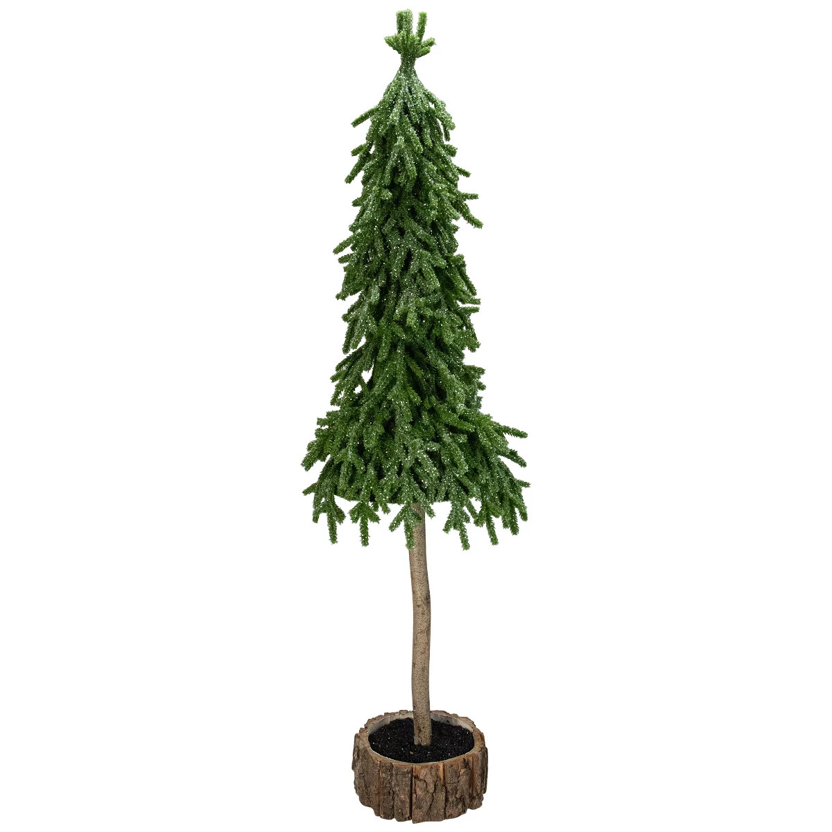Northlight 29.5-Inch Downswept Iced Artificial Christmas Tree Wood Base - Unlit | Target