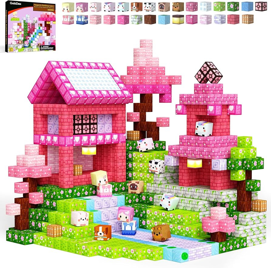 GobiDex 100PCS Magnetic Blocks Kid Building Toys for 3+ Years Old Girls, Upgraded STEM Sensory Gifts for Princess, Kids Magnets Game for Toddler | Amazon (US)