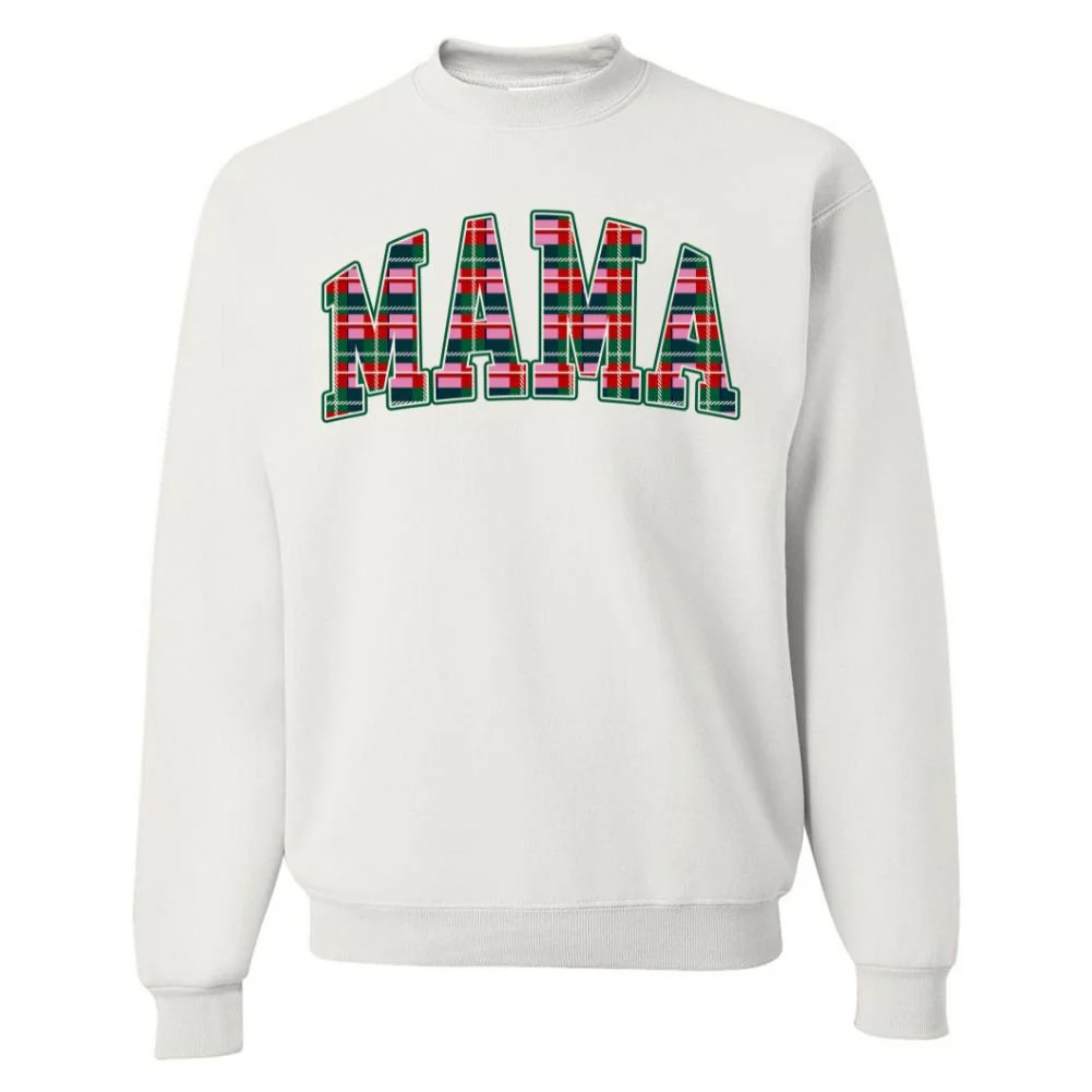 'Mama Christmas Plaid' Crewneck Sweatshirt | United Monograms