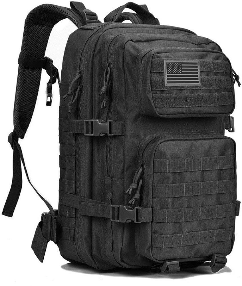 REEBOW GEAR Large Tactical Military Backpack       
Material: Polyester 

For Ages: Adult | Amazon (US)