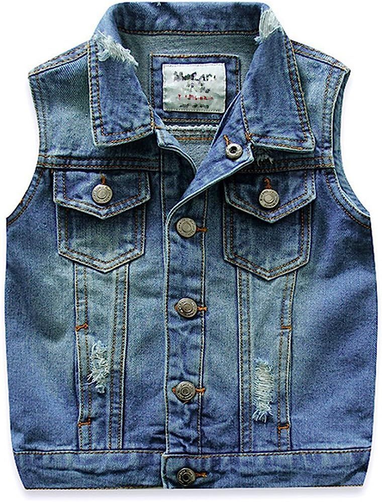 Little Boys Spring Autumn Denim Vest Jacket Waistcoat Top | Amazon (US)