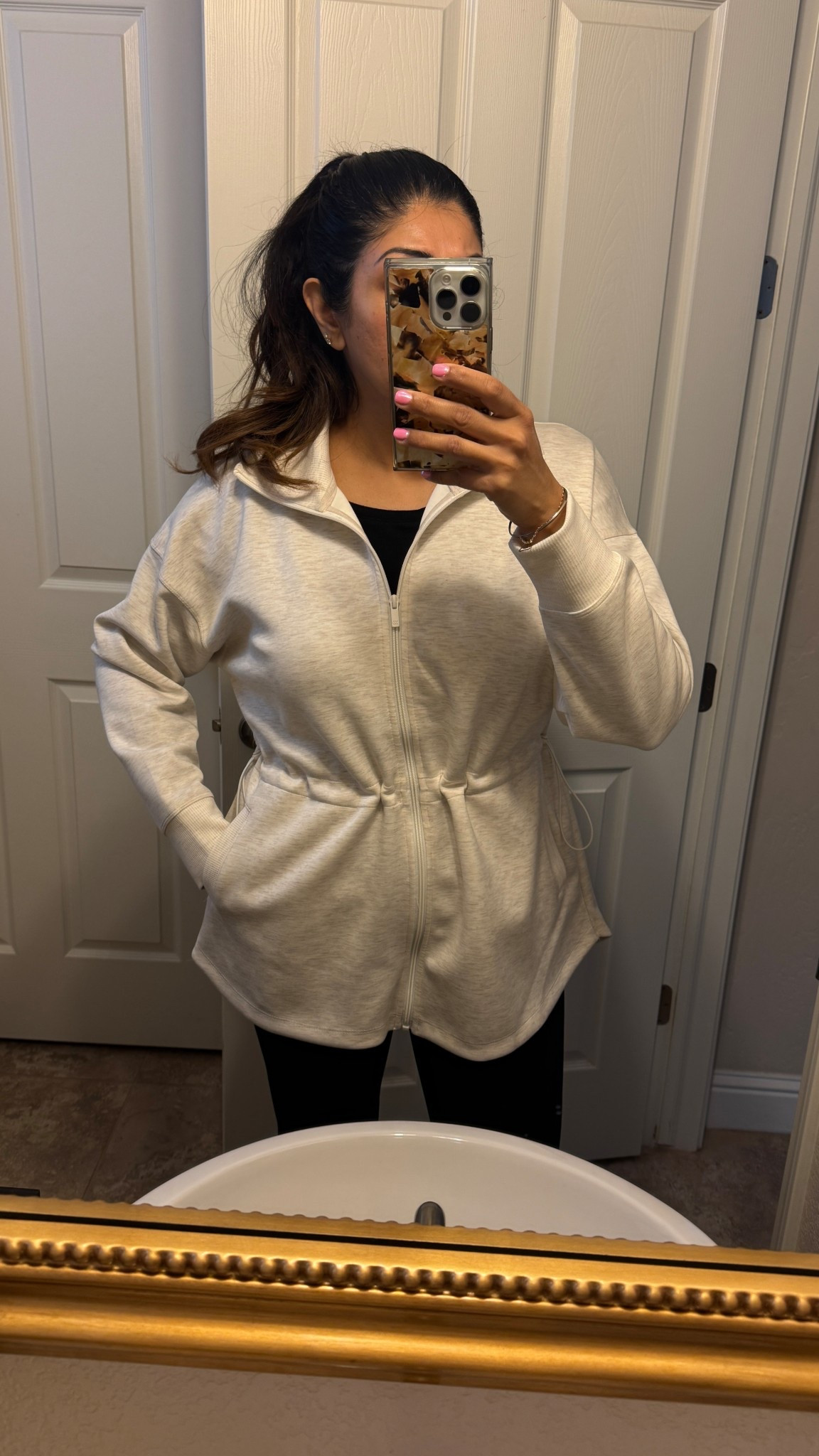 Working from home today with a sick kid and wearing the most comfy outfit. I found this zip up jacket @Target 
Wearing a large. It’s great for mom on the go activities like working from home, school pickup and even to the gym. Buying it in every color. Runs tts. Wearing a large 

#LTKWorkwear #LTKmomlife #LTKootd