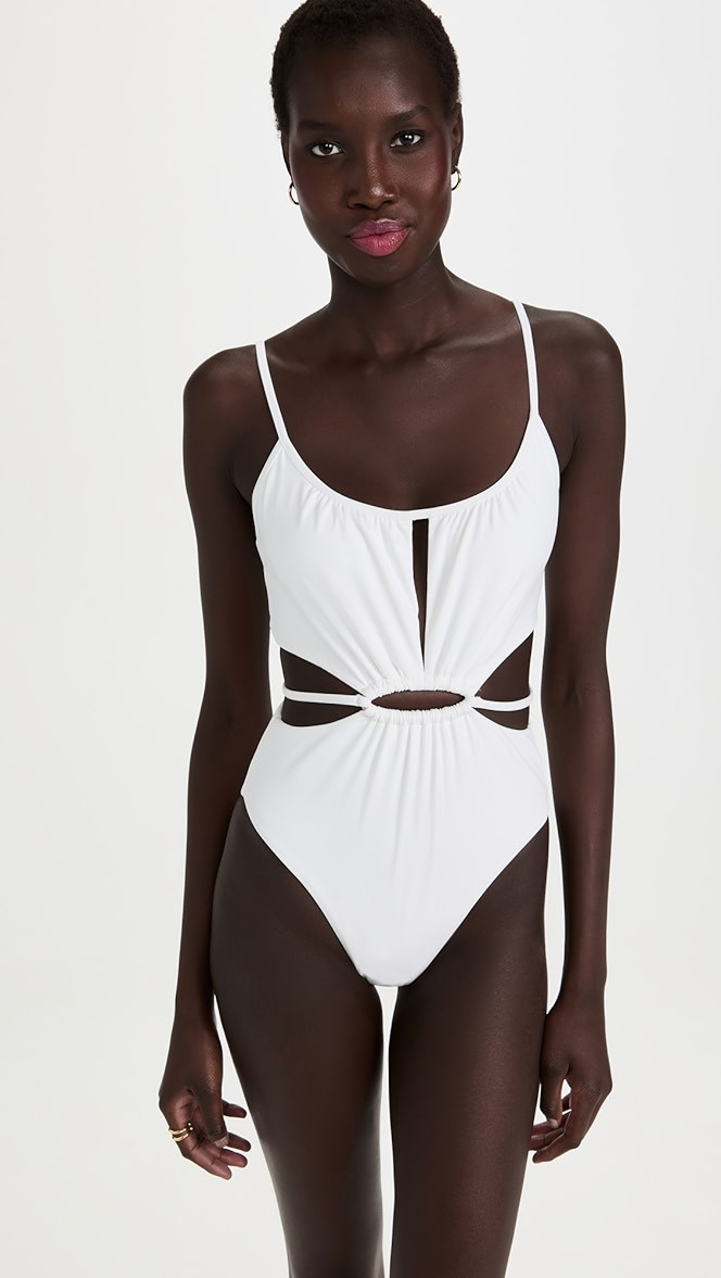 Genesis Strappy Solid Tie Front Cutout One Piece | Shopbop