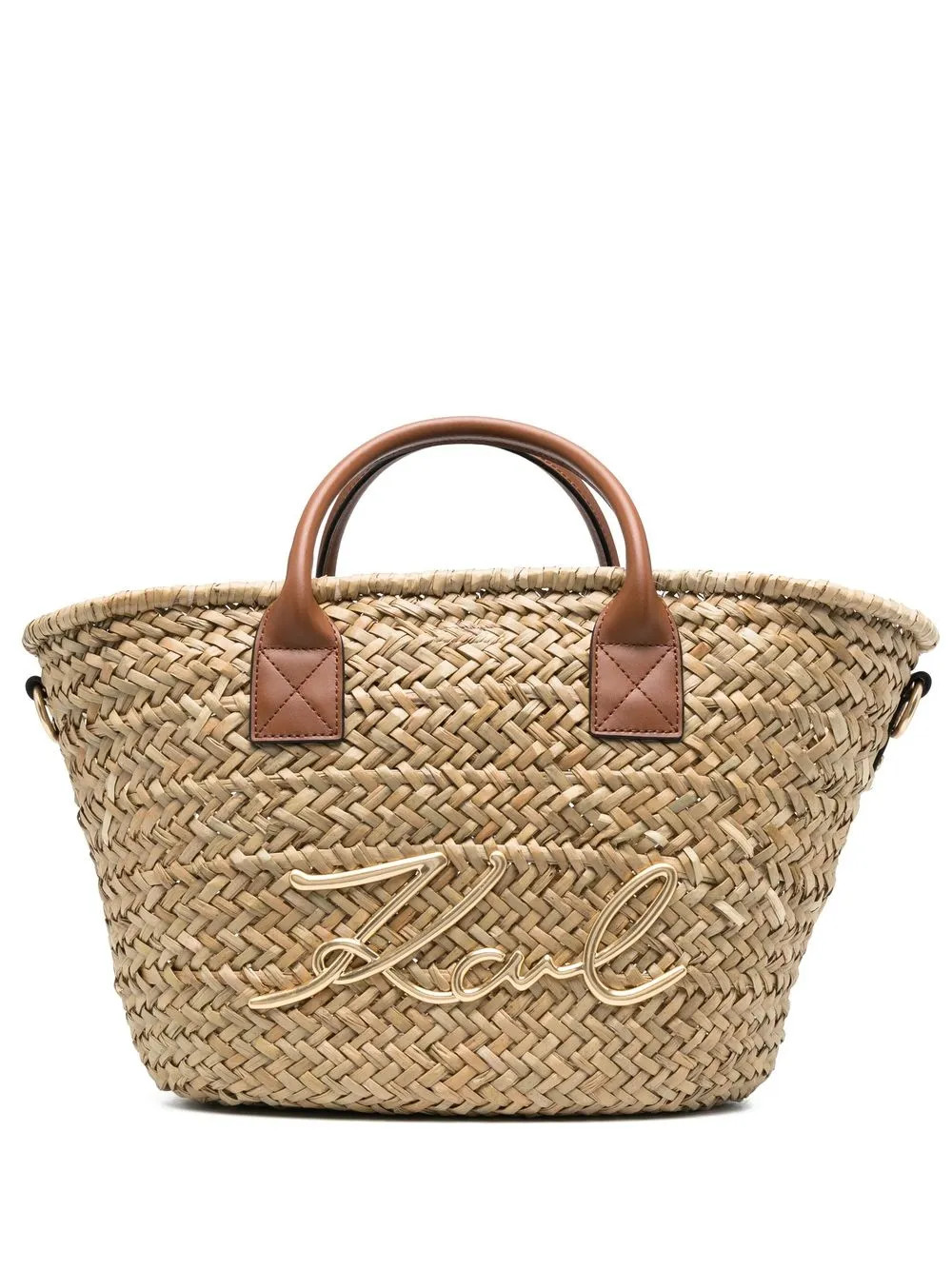 Bolsa tote de palha com alça em couro | Farfetch Global