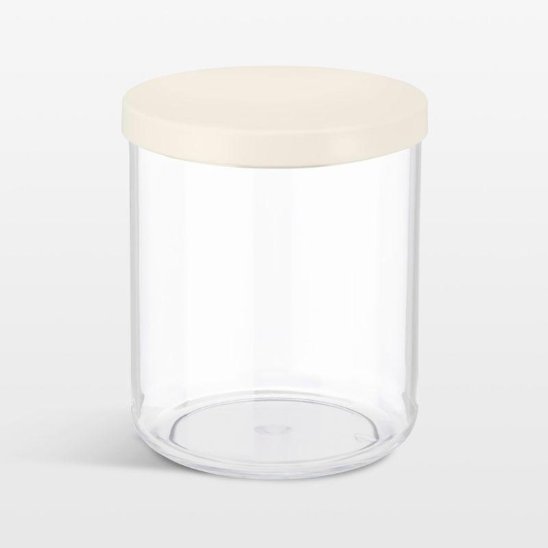 NeatMethod Medium Clear Canister with Bone White Lid + Reviews | Crate & Barrel | Crate & Barrel