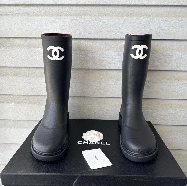 Chanel Rubber Rain Boots Size EU39 NEW US8.5 | eBay US