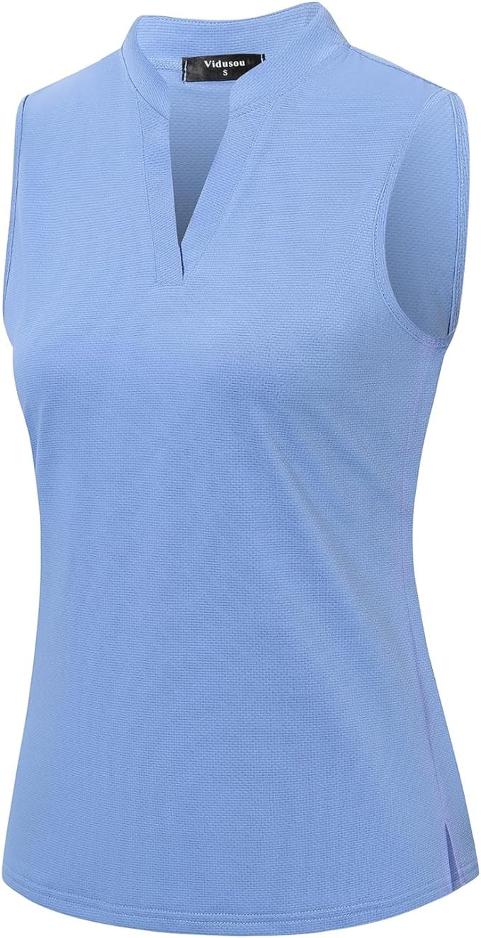 Womens Sleeveless Golf Polo Shirts Lightweight Tennis Sport Tops | Amazon (US)