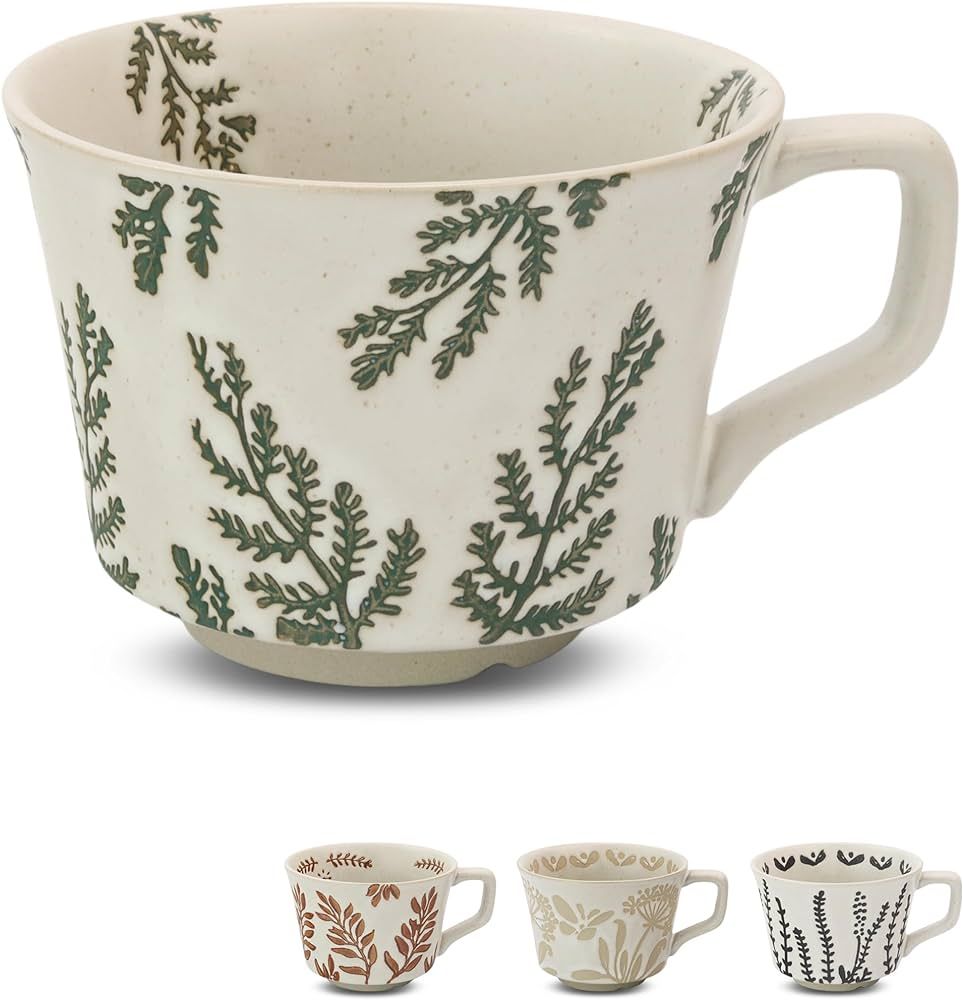 Ceramic Coffee Mug, 12 oz Novelty Unique Tea Cup with Big Handle, Perfect for Mocha Latte Cappucc... | Amazon (US)