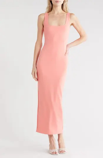 Good American Sculpting Modern Tank Maxi Dress in Coral002 at Nordstrom Rack, Size X-Small | Nordstrom Rack