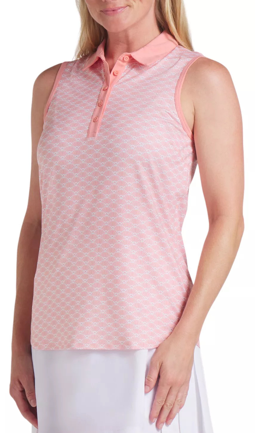 PUMA Women's CLOUDSPUN Scallop Sleeveless Golf Polo, XXL, Pink Fruit | DICK'S Sporting Goods