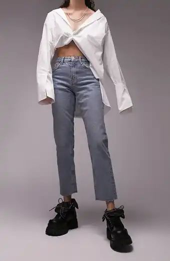 Topshop Raw Hem Crop Straight Leg Jeans | Nordstrom | Nordstrom