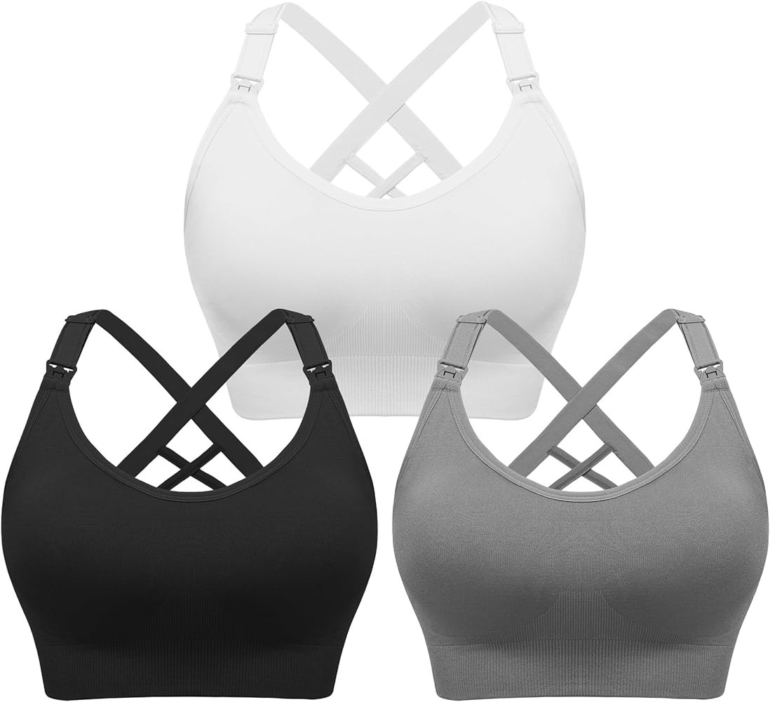 Angelhood Nursing Bras, Seamless Nursing Sports Bra | Amazon (US)