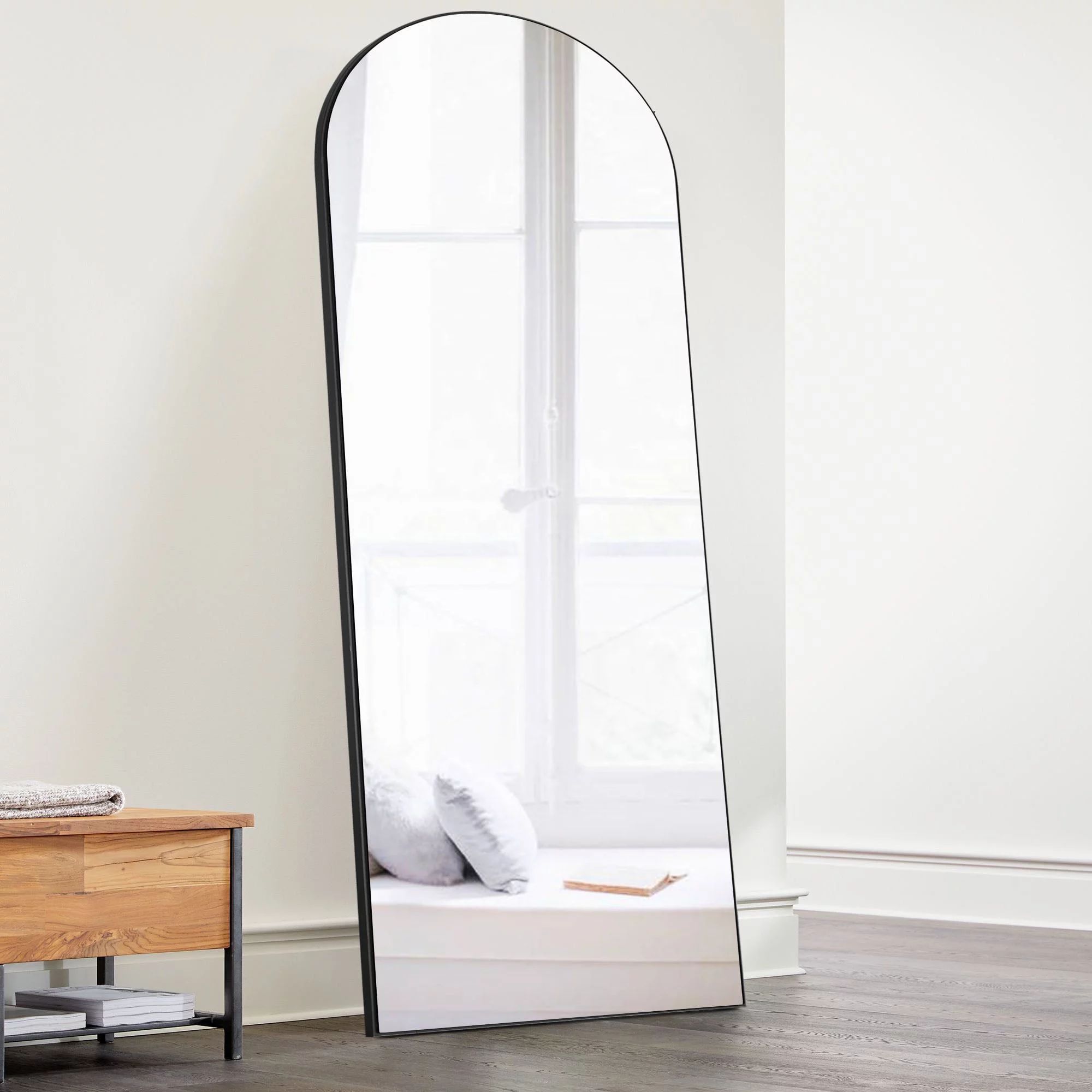 NeuType Arch Floor Mirror Full Length Mirror with Stand Arched-Top Full Body Mirror Modern Wall-M... | Walmart (US)