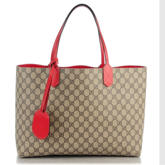 GUCCI reversible medium tote red | Poshmark