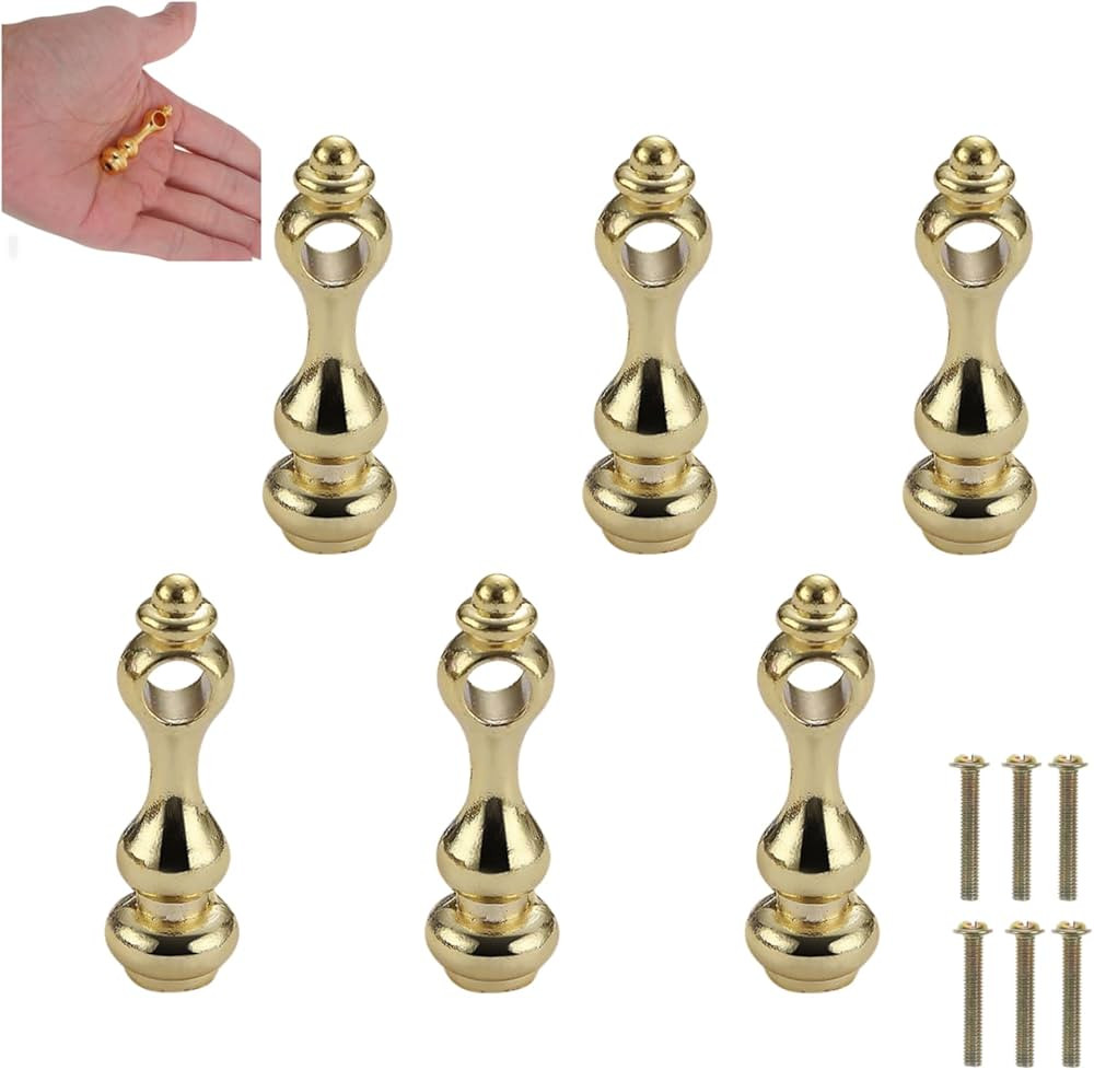 6 Pack Metal Shelf Rail Connectors Glass Railing Posts for Gallery Shelves and Cabinets(Golden) | Amazon (US)