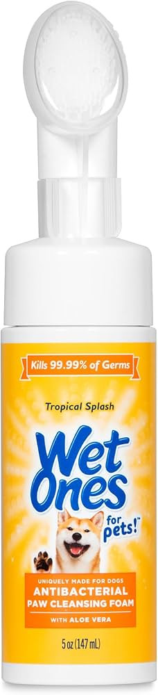 Wet Ones for Pets Antibacterial Dog Paw Cleaner with Built-in Scrubber Brush, Tropical Splash Sce... | Amazon (US)