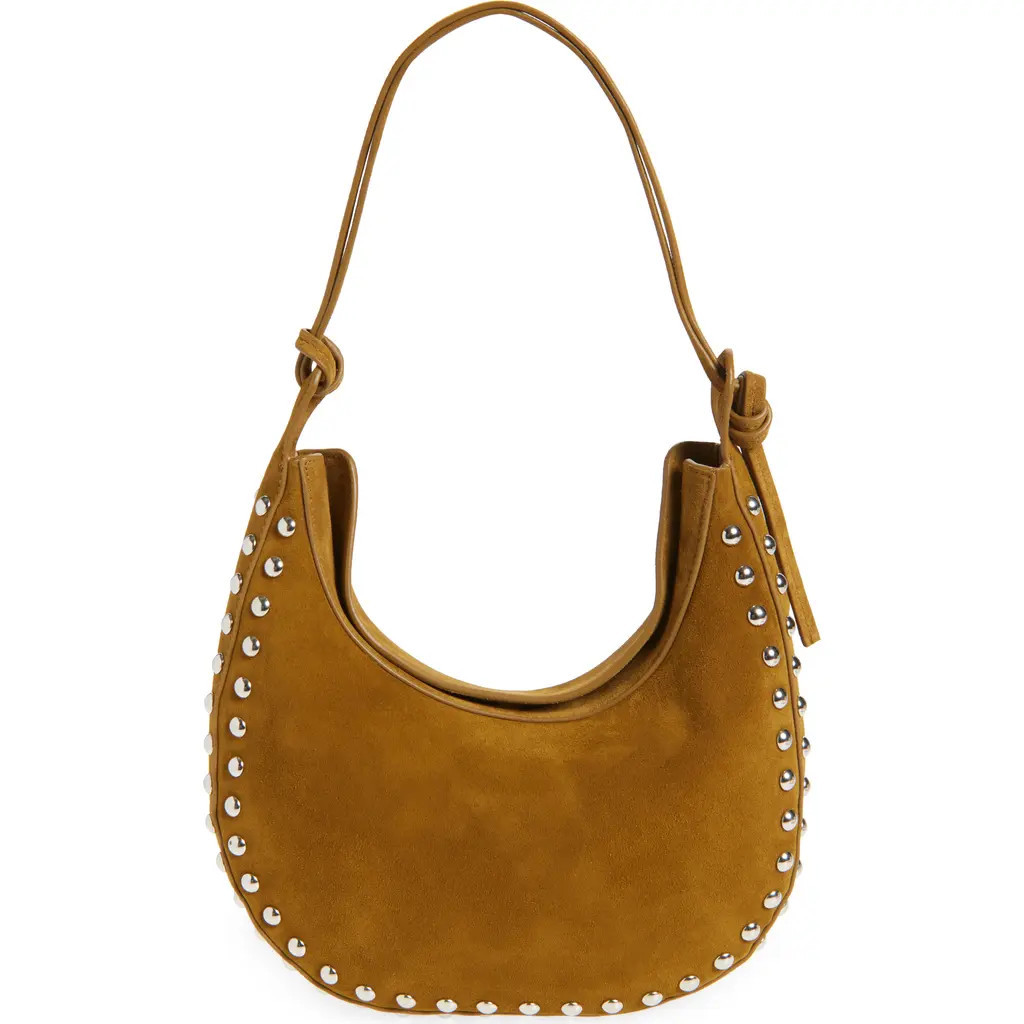 Reformation Medium Rosetta Studded Shoulder Bag in Bog Suede With Studs at Nordstrom | Nordstrom