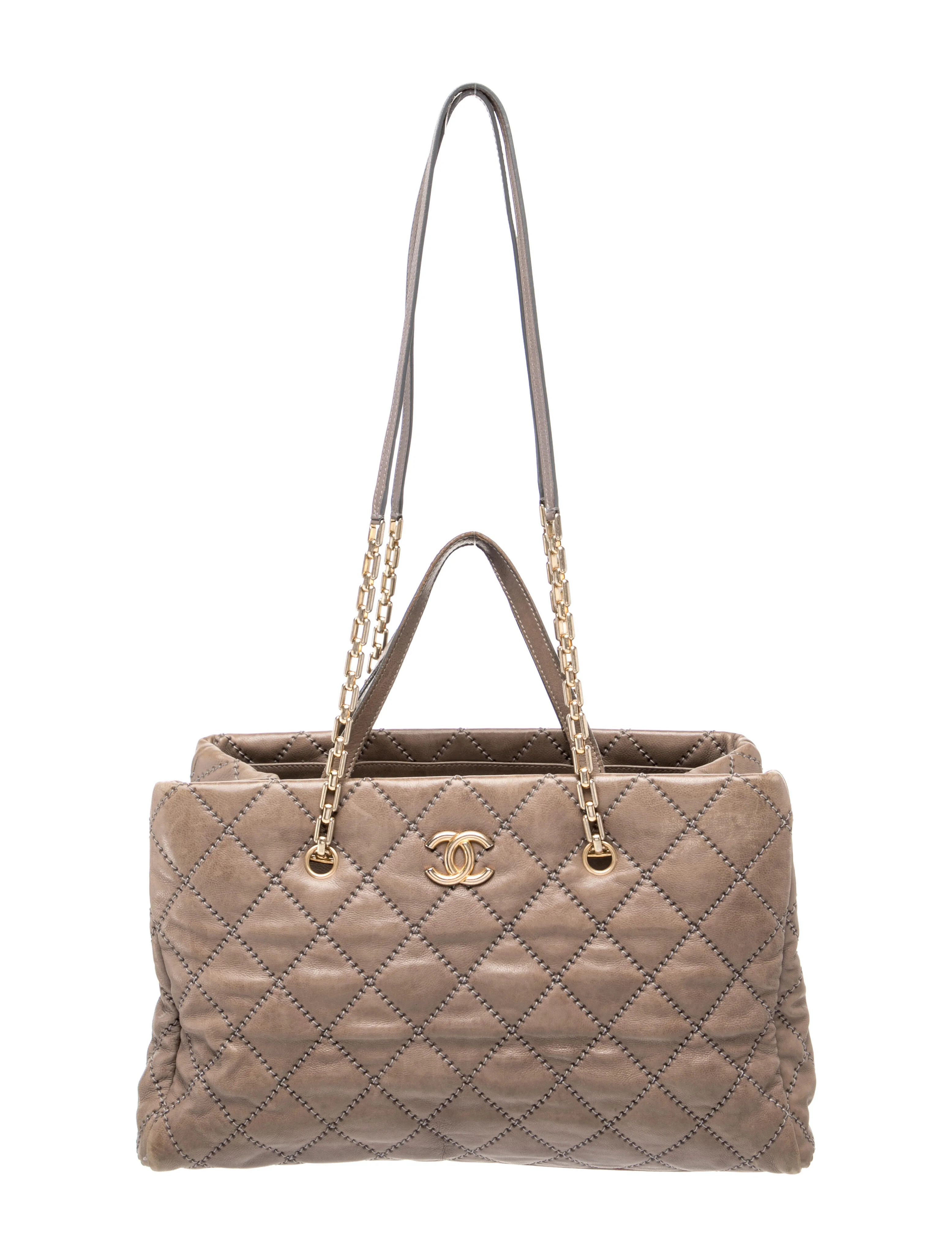 Chanel Large Retro Chain Shopper Tote - Brown Handle Bags, Handbags - CHA1387622 | The RealReal | The RealReal