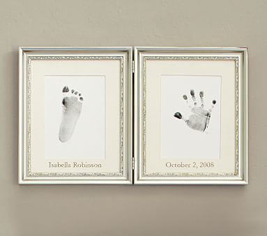 Silver Leaf Handprint and Footprint Frame | Pottery Barn Kids