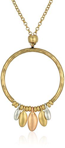 Lucky Brand Tri Tone Hoop Pendant Necklace | Amazon (US)