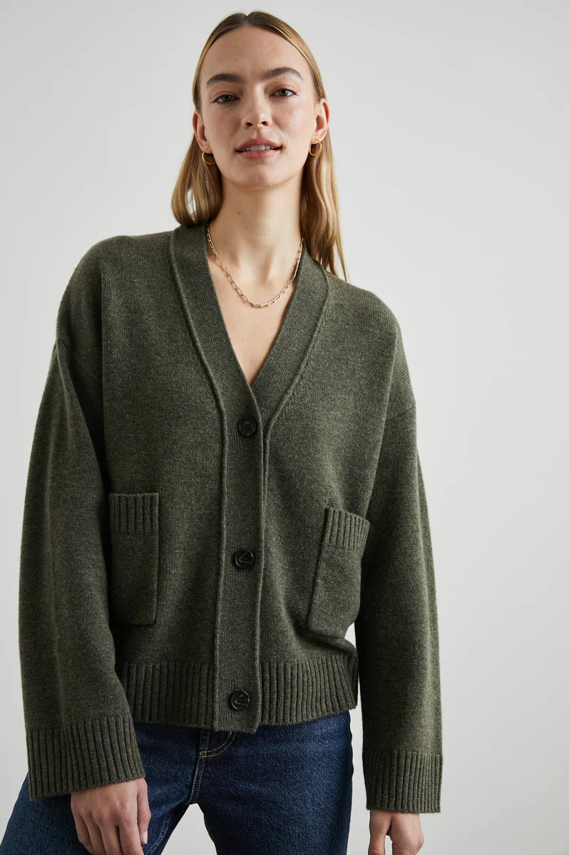 LINDI CARDIGAN - OLIVE | Rails UK