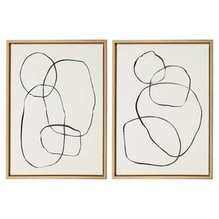 Kate and Laurel Sylvie "Modern Circles" by Teju Reval of Snazzyhues 24 in. x 18 in. Framed Canvas... | The Home Depot