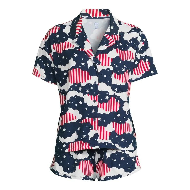 4th of July Women’s Shorty Pajama Set by Way to Celebrate, 2-Piece, Sizes XS to 3X - Walmart.co... | Walmart (US)