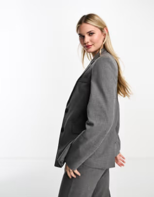 Pull&Bear oversized blazer in charcoal gray - part of a set | ASOS (Global)
