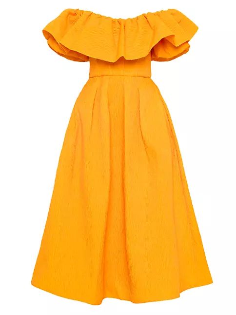 Aurora Ruffled Midi-Dress | Saks Fifth Avenue