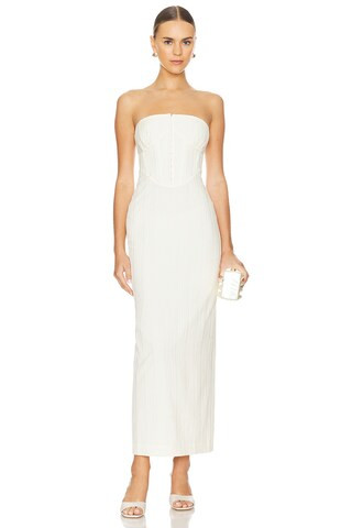 Camila Coelho Vista Midi Dress in Light Oat from Revolve.com | Revolve Clothing (Global)