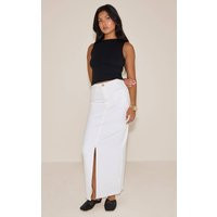 White Split Denim Maxi Skirt | PrettyLittleThing UK