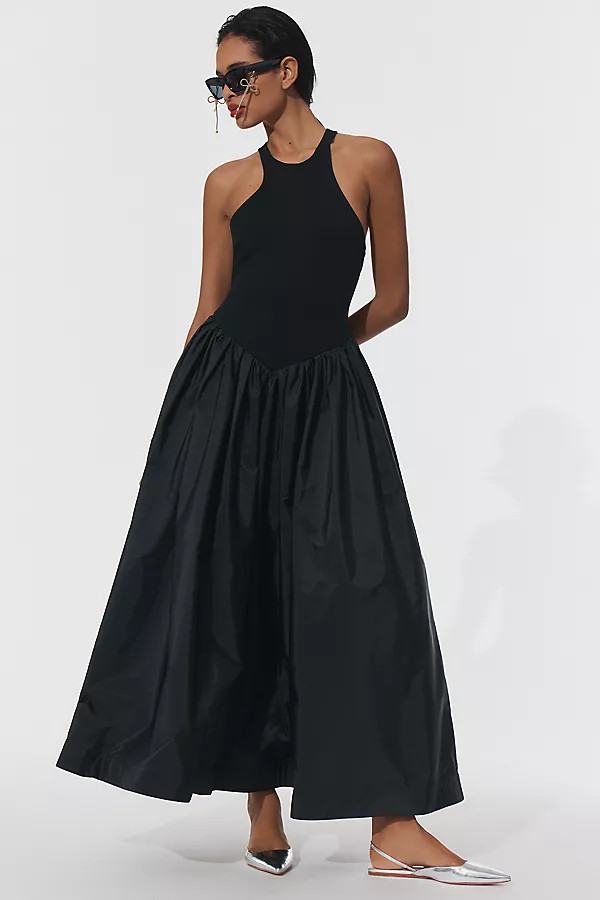 Maeve Sleeveless Crew-Neck Drop-Waist Maxi Dress | Anthropologie (UK)