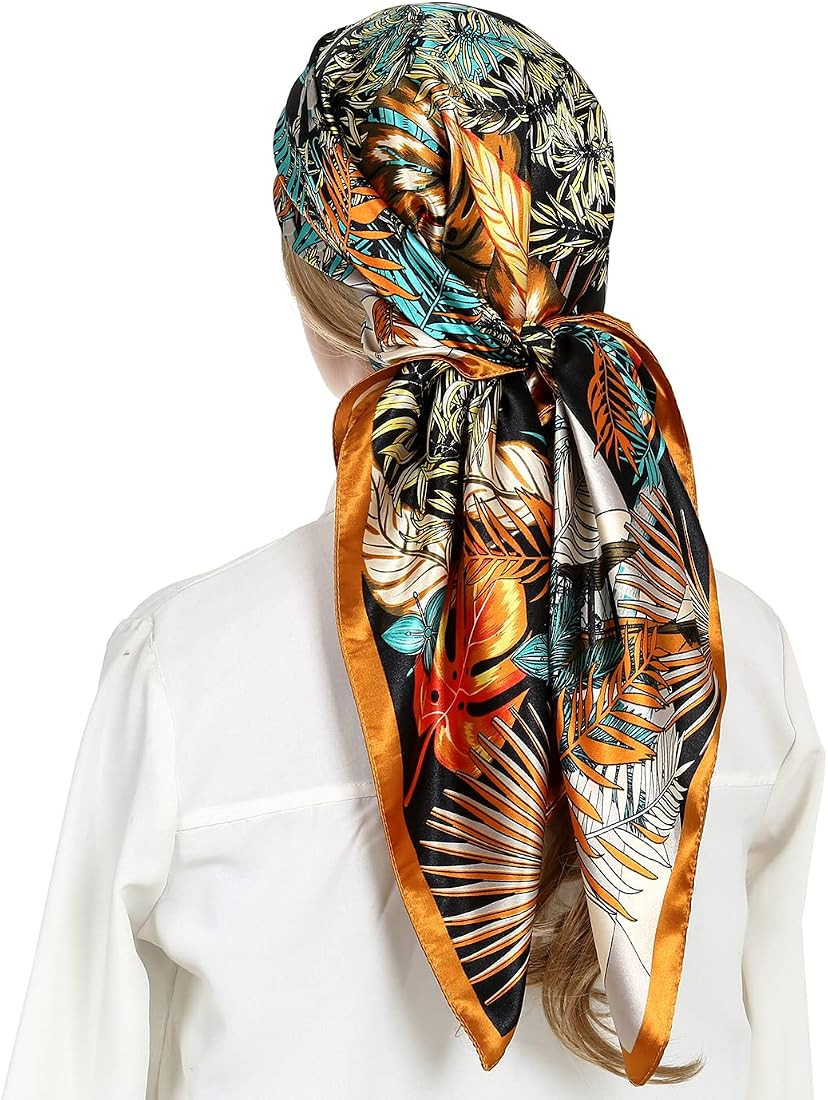 RIIQIICHY Head Scarf for Women Like Silk Satin Scarf for Hair Wrapping at Night Bandana Square Sc... | Amazon (US)