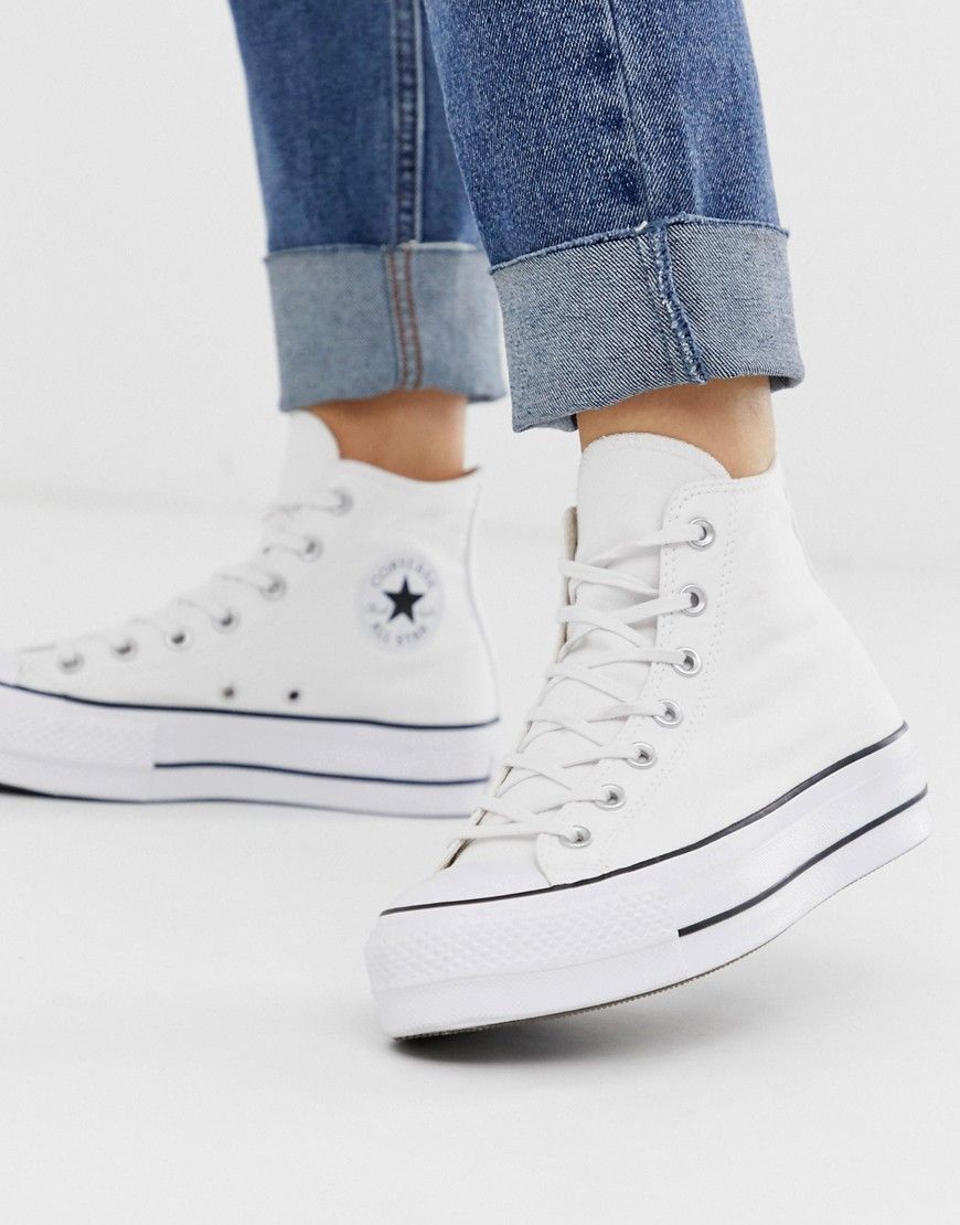 Converse chuck taylor hi platform white sneakers | ASOS (Global)