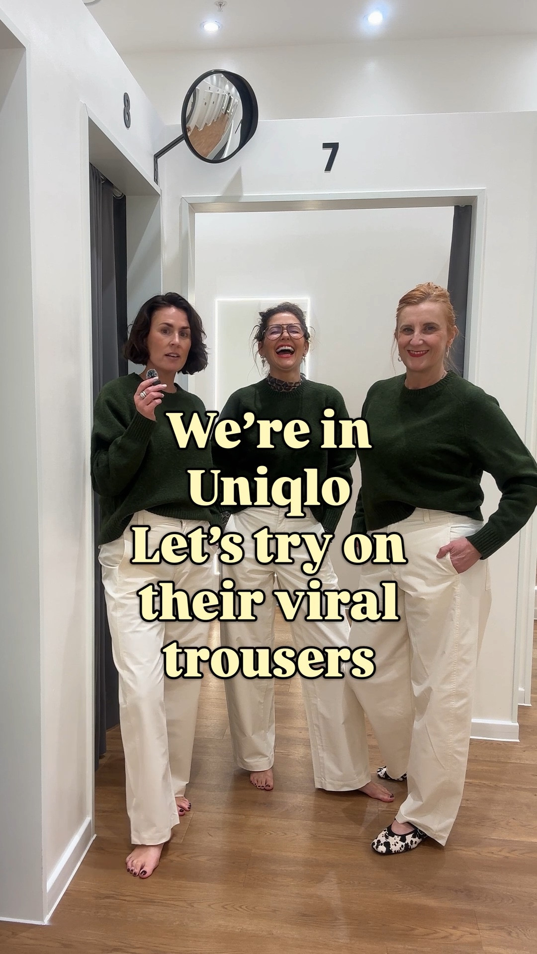 Fitting room favourites…
We’re in Uniqlo trying out their viral jersey barrel leg trousers on x “3 different body shapes & sizes 
I’m wearing a medium as a UK 12 5ft 6 

#LTKuk #LTKstyletip #LTKspring