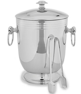 Classic Ribbed Ice Bucket with Tongs | Dillard's