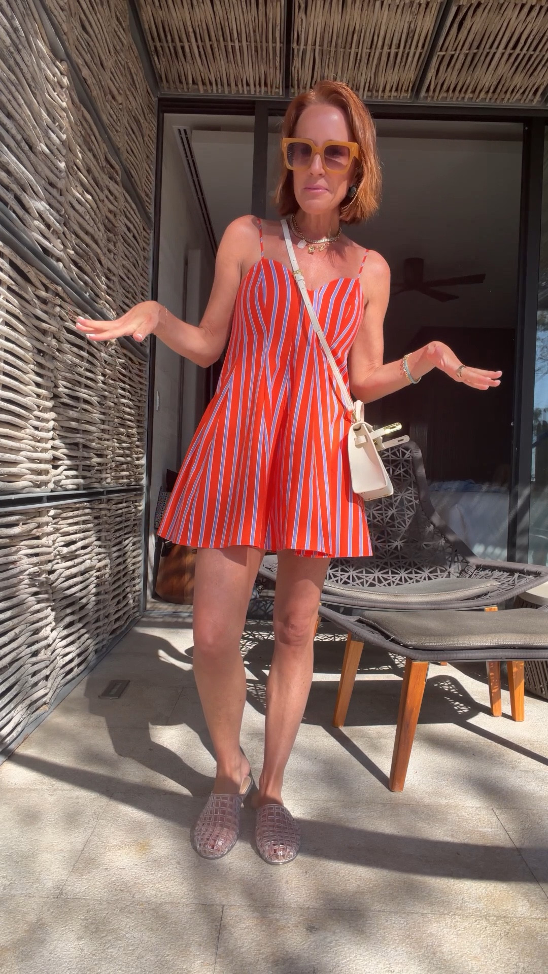 Girls brunch but make it effortless, polished, and actually comfortable.

Wearing this striped mini dress from Anthropologie (the CUT + color is everything for spring/summer), paired with my go-to neutral crossbody from Avara, the viral Target jelly sandals (yes, they’re as comfy as everyone says), and my everyday Tori Bradburry jewelry that I never take off—water resistant and perfect for beach to brunch.

Easy, breezy, throw-on-and-go outfit that still feels put together.

#LTKmomlife #LTKPetite #LTKootd